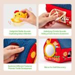 hahaland Baby Toys 6-12 Months - Surprise Barn Stuffed Farm Animals, Rattle, Crinkle, Mirror, Montessori Toys for 6 Month Old Sensory Balls 1-3 Plush Toy Girl Boy Gifts Baby Easter Basket Stuffers