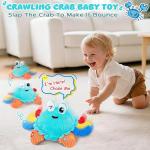 Baby Toys 1 Year Old 6-12 Months, Crawling Crab Baby Plush Toy, Musical Tummy Time Toys, Dancing Moving Bouncing Recording Sensory Toys for 1 2 3 Year Old Boy Girl Gifts