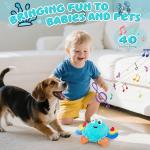 Baby Toys 1 Year Old 6-12 Months, Crawling Crab Baby Plush Toy, Musical Tummy Time Toys, Dancing Moving Bouncing Recording Sensory Toys for 1 2 3 Year Old Boy Girl Gifts
