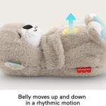 FISHER-PRICE BABY Toy Soothe 'n Snuggle Otter Portable Plush Sound Machine with Music Lights & Breathing Motion for Newborns 0+ Months