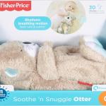 FISHER-PRICE BABY Toy Soothe 'n Snuggle Otter Portable Plush Sound Machine with Music Lights & Breathing Motion for Newborns 0+ Months