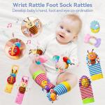 15PCS Rattles for Babies 0-6 Months - BPA-Free Baby Rattles 0-3, 6-12 Months for Newborn Soft Teething Toys Infant Toys with Wrist & Ankle Rattles, Baby Gift Set with Box for Hand-Eye Coordination
