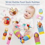 15PCS Rattles for Babies 0-6 Months - BPA-Free Baby Rattles 0-3, 6-12 Months for Newborn Soft Teething Toys Infant Toys with Wrist & Ankle Rattles, Baby Gift Set with Box for Hand-Eye Coordination